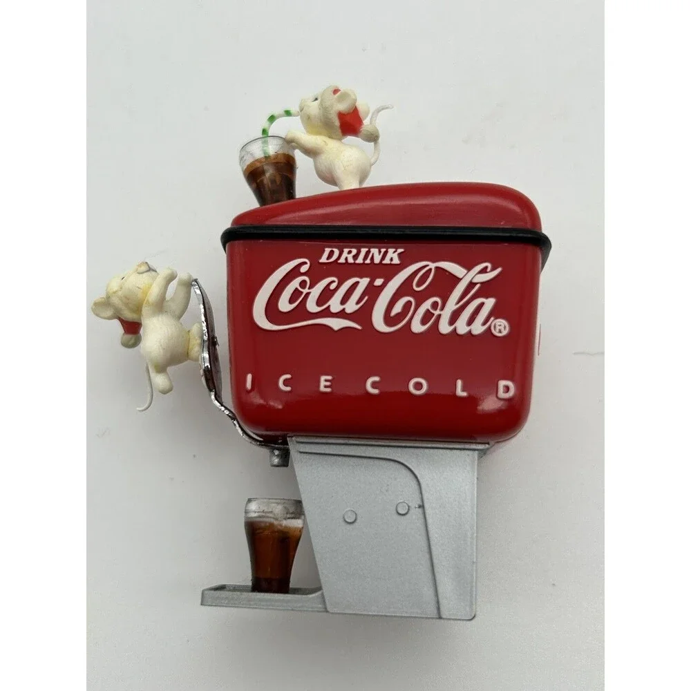COCA-COLA 1990 Enesco CHRISTMAS ORNAMENT HAPPY MICE HAVE A COKE AND A SMILE Vtg
